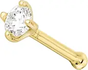 [Jewelry Avalanche] 14Kt Gold Moissanite Nose Stud 20G Ball-end Nose Ring Stud - April Birthstone