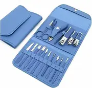 16Pcs Stainless Steel Manicure Set Household Color Nail Clippers Tools Ear Spoon Nail Cutters Scissors Kit for Nails