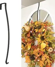 Haute Decor HighProfile® Curved Over The Door Wreath Hanger (Matte Black) - Strong Metal Wreath Holder Hook for Doors with Raised Trim and Features