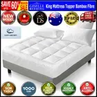 Giselle King Mattress Topper Bamboo Fibre Pillow top Protector Fibre 1000GSM