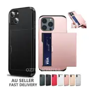 iPhone 11 12 13 mini Pro Max Wallet Card Heavy Duty Cover Case + Tempered glass