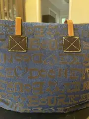 Dooney & Bourke Blue Denim and Velvet Graffitti Bag. New With Tags.