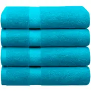 LINENOVA 4PCS 100% Cotton Extra Large Soft Bath Towels Sheets Set - Teal