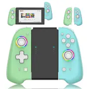 Wireless Joypad Controller L/R For Nintendo Switch / OLED Lite Automatic Wake-up Gamepad Joysticks Con Crossing Six-axis(Green)