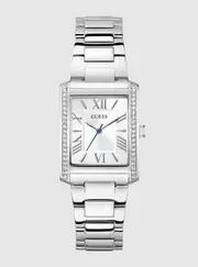 GUESS Women's Silver Crystal Bonnie Watch