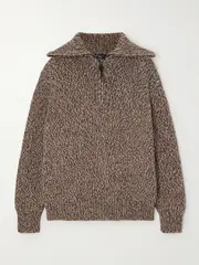 [Loro Piana] Loro Piana - Alpe Granus Cashmere Half-zip Sweater - Brown - medium medium Brown
