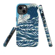 For Apple iPhone 13 Case, Armour Back Cover, Japanese Wave