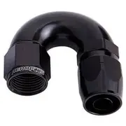 Aeroflow 550 Series Cutter Style Swivel 180° Stepped Hose End -10AN to -12 Hose, AF556-12-10BLK
