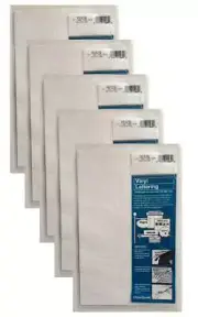 Chartpak 3-inch White Stick-on Vinyl Numbers (01176), 5 PACKS