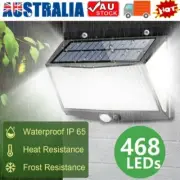 468 LED Solar Power Wall Lights PIR Motion Sensor Outdoor Garden Security Lamp