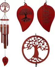 Bamboo Wind Chimes Outdoor, 38" Large Handcrafted Calming Deep Tone Wooden Windc
