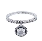 NEW 100% Authentic PANDORA 925 Dangling Round Sparkle CZ Pave Ring 198491C01