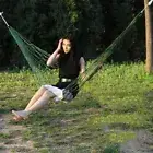Portable Nylon Mesh Hammock With Rope Camping Rope Bed Outdoor Sleeping