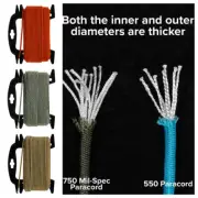 Golberg 750 Mil Spec Paracord, Parachute Cord Type IV In Winder - 100 - 1000 Ft