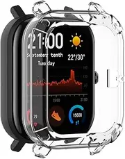 Turnwin intended for Amazfit GTS Protector Protective Case, TPU Soft Flexible Silicone Shock-Proof and Scratch-Resistant Protector Cover Case intended for Amazfit GTS Bands Smartwatch (Clear)