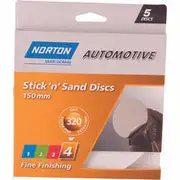 Norton 150mm Sticky Disc 320 Grit 5 Pack