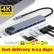 9-in-1 Laptop Docking Station Type-C HUB HDMI Adapter 4K USB 3.0 VGA PD SD TF
