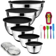 Mixing Bowls Set with Airtight Lids 20PCS Stainless Steel Nesting Bowls with ...