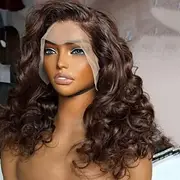 Unprocessed Virgin Hair 5x5 Closure 13x4 Lace Front Wig Free Part Brazilian Hair Wavy Brown Wig 130% 150% Density with Baby Hair 100% Virgin Glueless Pre-Pluck