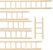 Mipcase 6pcs Hamster and Parrot Climbing Ladder Toy - Bird Cage Wood Platform - Wooden Parrot Cage Accessories