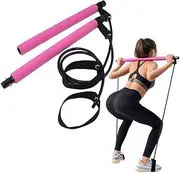 XXPP Pilates Bar Kit with Resistance Band Pilate Band Exercise Stick Detachable Yoga Stick with Foot Loop Fitness Gym Bodybuilding Workout