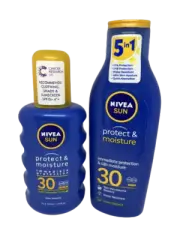 Nivea Suncream Protect & Moistue SPF 30 200ml Spray & Lotion