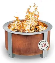 Breeo Smokeless FIrePit (X Series 24, Corten Steel) - 27.5" Smokeless Fire Pit for Outside - 62 lbs - Ideal for Families - Compatible with Wide Range of Breeo Accessories - Gifts for Dad