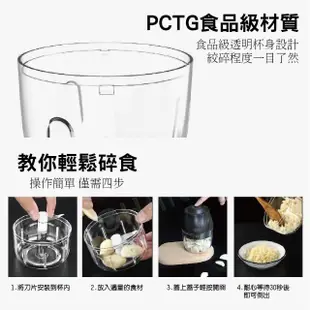 【MOREJIA】食物調理機 絞碎 USB無線調理機 絞肉機 搗蒜器 食物料理機 蒜泥機(蒜泥器 輔食料理器 碎菜)