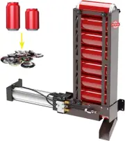Pneumatic Can Crusher, Air Power Can Crusher Wall Mounted with Hopper, Soda Beer