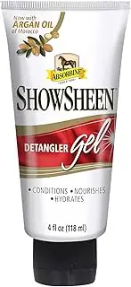 Absorbine ShowSheen Detangler Gel for Coat, Mane & Tail, Moroccan Argan Oil, Tackles Toughest Knots on Horses, Dogs & Livestock, 4oz