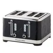 Russell Hobbs Structure 4 Slice Toaster Black - Easy Cleaning And Less mess