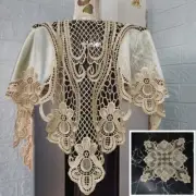 European Crochet Stitching Velvet Fabric Square Tablecloth Dust Cover Cloth