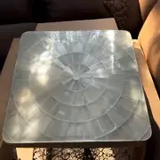 30" Square Selenite Center Sofa Coffee Table Handmade Crystal Healing Gemstone