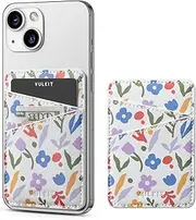 VULKIT Phone Card Holder Wallet Leather Adhesive Pocket RFID Blocking Credit Card Sleeves Stick Back of Phone Smartphones