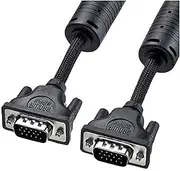 Sanwa Supply KC-NMV15K Nylon Mesh Display Cable, 4.9 ft (1.5 m), Black