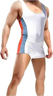 [BLEXX] Men's Sexy Underwear One Piece Wrestling Suit Clothing -Leotard Jumpsuits- Underwear Boxers U Convex Pouch (Color : Blanco, Size : M)