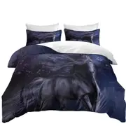Stunning Black Horse the Black Thunder Horses Art Quilt Cover