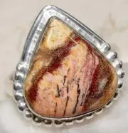 Natural Australian Mookaite 925 Sterling Silver Ring Jewelry Sz 7.5 @B10-9
