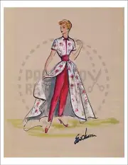 LUCILLE BALL COSTUME SKETCH #1 BY ELOISE JENSSEN - VINTAGE REPRINT