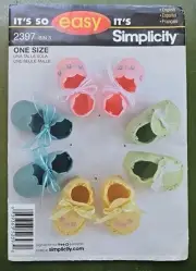 NEW Simplicity Sewing Pattern 2397 Babies' Felt Booties Shoes One Size