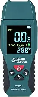 Wood Meter Pin Type H Dity Meter Pocket Size Detector with Display C T Meter with 4 Modes for Wood Bamboo Paper Herbs Green & Black