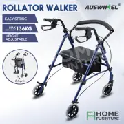 Rollator Walker 4 Wheel with Seat for Seniors Lightweight Rolling Walking