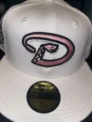 7 1/2 arizona diamondbacks white 20th anniv. pink bottom fitted hat
