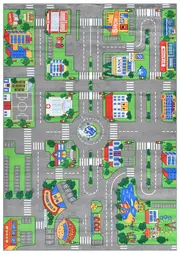 Road Map Green Machine Washable Kids Mat