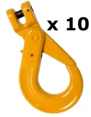 10 x 6mm Clevis Self Locking Hook G80 Alloy Steel Lifting 4x4 Chain Rigging