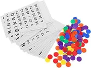1 Set Bingo Game Set with Unique Bingo Cards and Colored Chips Engaging Family Entertainment for Parties Learning Numbers and Boosting Cognitive Skills