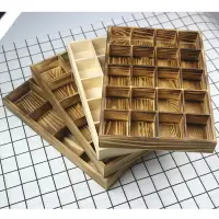 在飛比找樂天市場購物網優惠-Zakka復古多格實木收納盒桌面化妝品雜物整理格子盒定做 多
