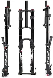 Mountain Bike Bike Suspension Fork Fork 26/27.5/29'' Travel 140mm Downhill Air Fork DH Rebound Adjust Double Crown 1-1/8 Straight Front Fork with Lockout Thru Axle 15 * 100mm