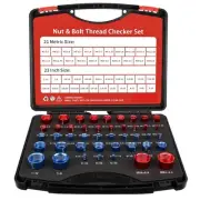 Thread Checker, 44Pcs Nut and Bolt Thread Checker, 23 Inch & 21 Metric Box Se...
