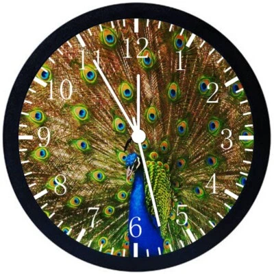 Peafowl Peacock Wall Clock 12" Large Personalized option with adding names E114